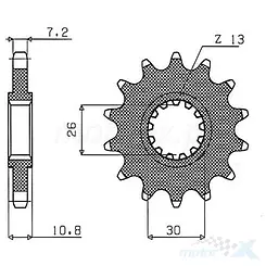 Zębatka przednia 525 16 zębów Sunstar (JTF1591)