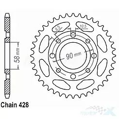 Zębatka tylna  51 zębów Kymco Zing 125