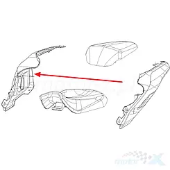 Osłona tylna górna prawa, czarny N6, Keeway RKF 125 19-21 65902L43N600
