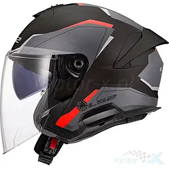 Kask otwarty LS2 OF618 Verso II Air Czarno-Czerwony Połysk