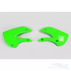 Osłony chłodnicy zielone UFO Plast Kawasaki KX 65 / KLX 110