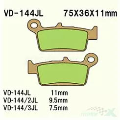Klocki hamulcowe Vesrah Organic VD-144RJL4