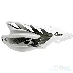 Osłony dłoni uniwersalne, handbary, białe, mocowanie na kierownice 22.2mm / 28.6mm, Racetech RAPTOR KITPMRPBN00