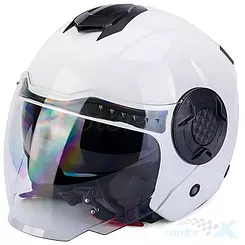 Kask otwarty z blendą, biały, YA625