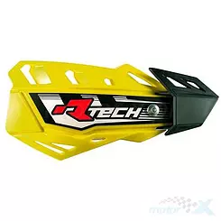 Osłony dłoni uniwersalne, handbary, żółte, 2 rodzaje mocowań do kierownicy i manetek, Racetech FLX CROSS/ENDURO KITPMFLGI00