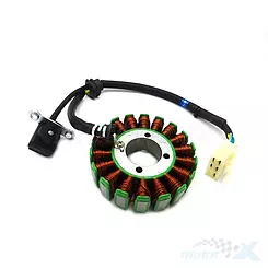 Stator iskrownik, stojan alternatora, 18 cewek, kostka 5 pinów, średnica zewnętrzna 93mm, Junak RX One 125 LC