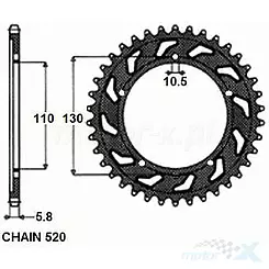 Zębatka tylna SUNSTAR ALUMINIOWA  SUNR5-3477  46 zębów