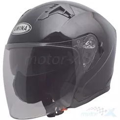 Kask otwarty z blendą i homologacja ECE 22.06, Awina JK528 Połysk Czarny