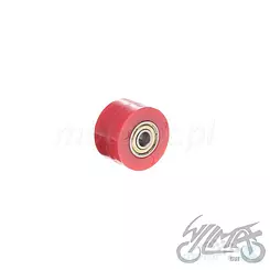 Rolka prowadząca łańcucha napędowego, średnica 38mm, otwór 8mm, szerokość 24mm, czerwona, WM Motor