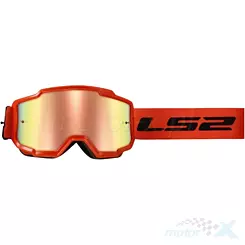 Gogle motocyklowe, LS2 Charger Orange, szyba lustrzana + jasna