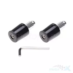 Końcówki kierownicy, metalowy kołek rozporowy 17.7mm, czarne, 2 sztuki