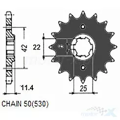 Zębatka przednia Sunstar SUNF509  15 zębów