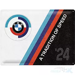 Tablica, plakat 30x40 cm, tłoczona blacha, bmw motosport tradit Nostalgic Art 23312