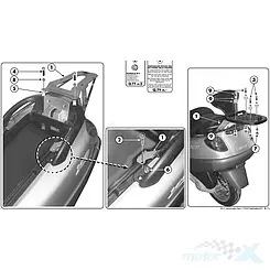 Stelaż kufra centralnego Kappa PIAGGIO X9 125-180/250 / X9 200/250/500 Evolution bez płyty