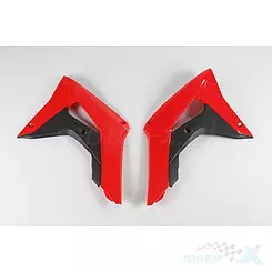 Osłony chłodnicy czerwono-czarne UFO Plast Honda CRF 250 R / 450 R