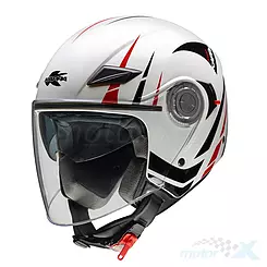 Kask otwarty Jet Kappa KV22 Floryda z blendą biały Arrow