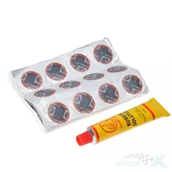 Zestaw naprawczy dętki, klej 20 ml, łatki 23mm 48 sztuk