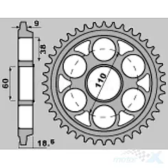 Zębatka tylna 530 40 zębów Sunstar (JTR763)