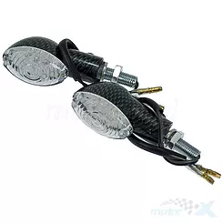 Kierunkowskazy M10 LED carbon biały klosz