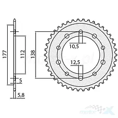 Zębatka tylna 520 43 zęby Sunstar (JTR1316)