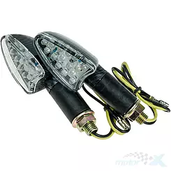 Kierunkowskazy M8 LED carbon biały klosz