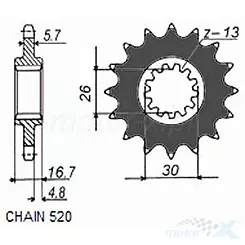Zębatka przednia Sunstar  SUNF392  17 zębów
