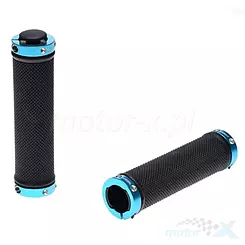 Chwyty kierownicy V-Grip, rowerowe, przykręcane, czarno-niebieskie