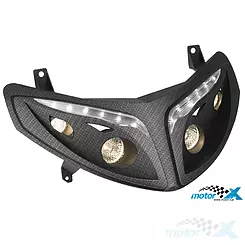 Reflektor przedni Revo XR8, carbon, Peugeot Speedfight II, XR6 03- / Motorhispania RX 50 06-