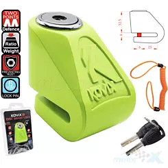 Blokada tarczy hamulcowej, sworzeń 6mm, zielony fluo, KOVIX KN1