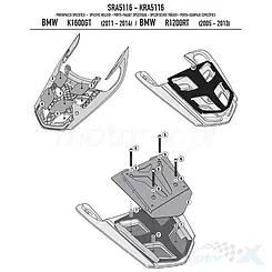 Stelaż kufra centralnego Kappa BMW K 1600GT (11-16), R 1200RT (05-13) ALUMINIOWY MONOKEY