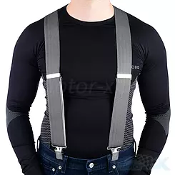 Szelki przypinane do spodni szare Oxford Riggers Herringbone CA052