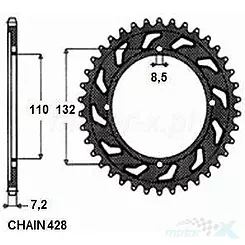 Zębatka tylna SUNSTAR ALUMINIOWA  SUNR5-2481  48 zębów