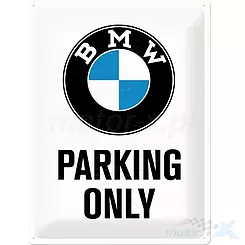 Tablica, plakat 30x40 cm, tłoczona blacha,  bmw parking Nostalgic Art 23200