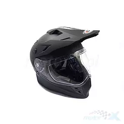Kask motocyklowy Offroad, Enduro, ATV, z szybą i blendą, Vcan V331 Matowy Czarny