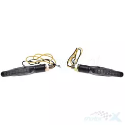Kierunkowskazy LED z homologacją, gwint M10x1.5mm, biały klosz, carbon, WM Motor