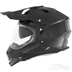 Kask motocyklowy Offroad Trial (Dual) z blendą Nox N312 Czarny Połysk