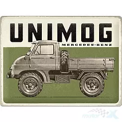 Tablica, plakat 30x40 cm, tłoczona blacha, mercedes unimog vinta Nostalgic Art 23338