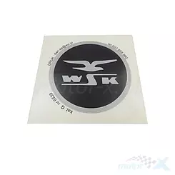 Naklejka wsk okrągła srebrno-czarna
