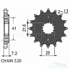 Zębatka przednia Sunstar  SUNF396  15 zębów