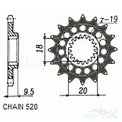 Zębatka przednia Sunstar  SUNF337  13 zębów