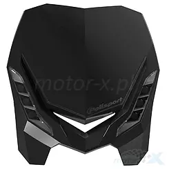 Lampa przednia, reflektor, żarówka LED, czarna, Polisport E-Blaze