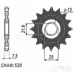 Zębatka przednia Sunstar SUNF3A5  15 zębów