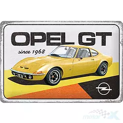 Tablica, plakat 20x30 cm, tłoczona blacha, Opel GT Nostalgic Art 22334