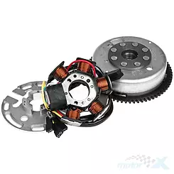 Stator iskrownik, stojan alternatora z magnetem Tec, Derbi / Minarelli AM (Ducati) - modele z rozrusznikiem