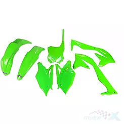 Zestaw osłon nadwozia zielony fluo UFO Plast Kawasaki KXF 450 16-17 