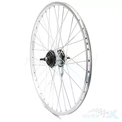 Felga tylna, koło rowerowe 26", O/AG Motors, (1), srebrna, Shimano NEXUS-7, ocynk