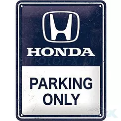 Tablica, plakat 15x20 cm, tłoczona blacha, honda am parking only 26269