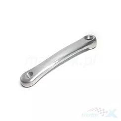 Korba rowerowa, lewa, 170mm, aluminiowa, srebrna