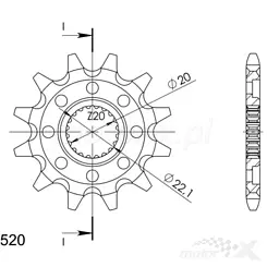 Zębatka przednia 520 13 zębów SUNSTAR 388 