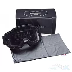 Gogle motocyklowe, LS2 Charger Black Clear Vision, szyba jasna